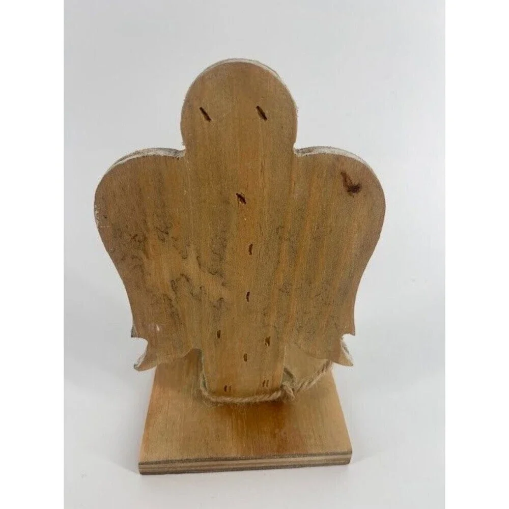 Handcrafted Wooden Angel‎ Figurine Hand Painted NWT Farmhouse decor
